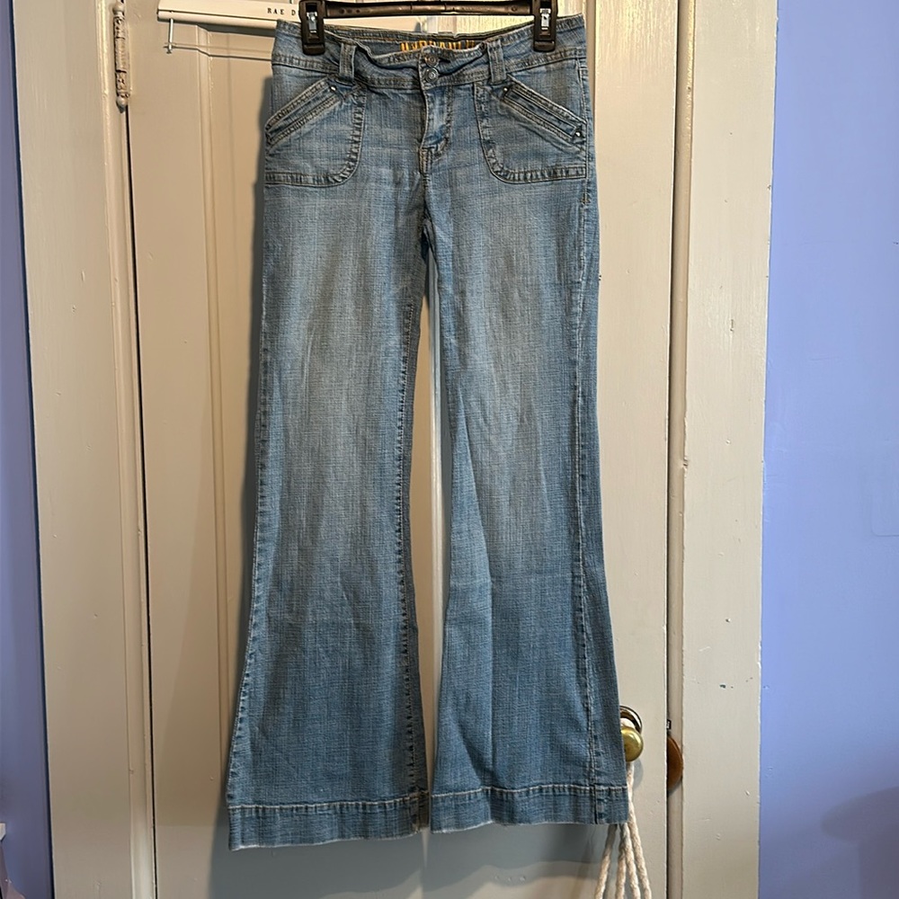 Vintage hydraulic juniors petite low cut bell bottom jeans size 9/10